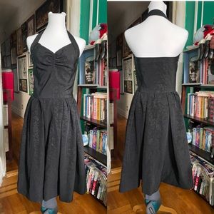 Handmade Black Vintage Halter Dress